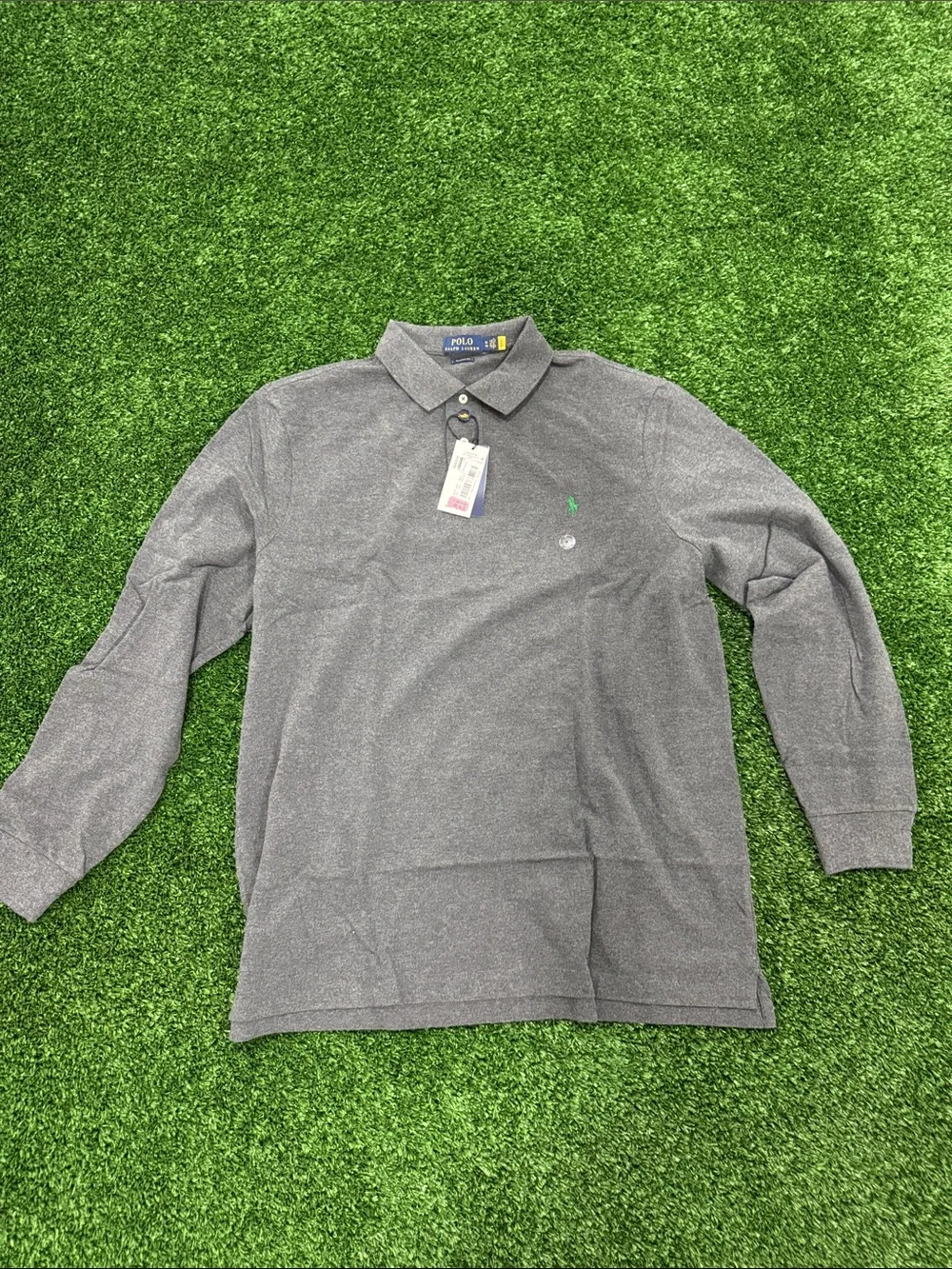 Polo by Ralph Lauren Gray Polo with Green Pony Logo